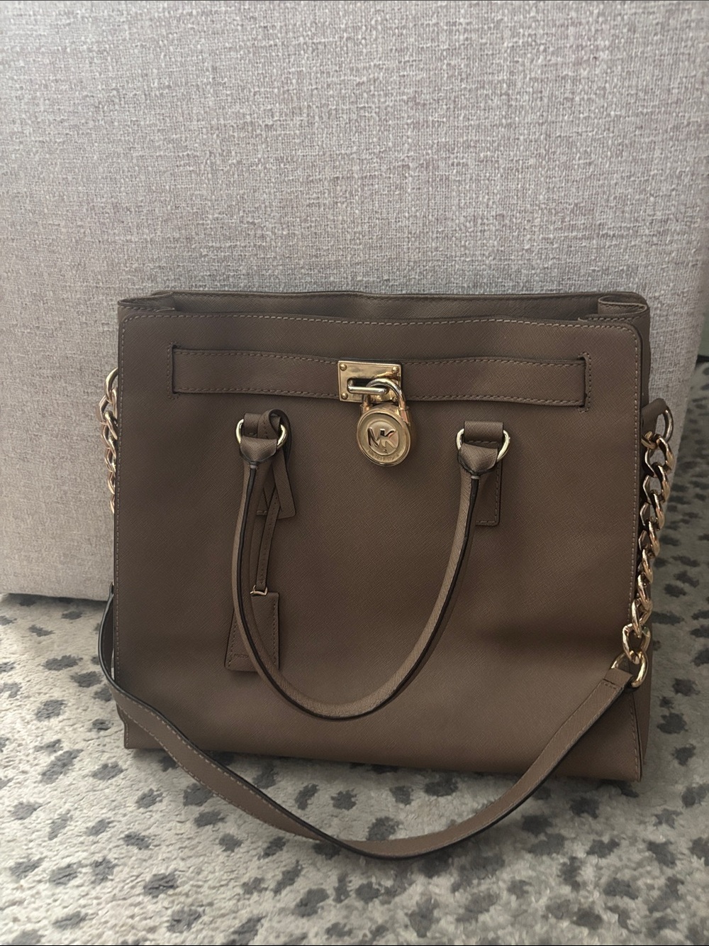 Michael Kors Hamilton Saffiano Leather Tote with Gold Hardware